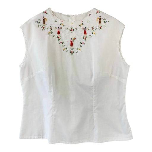 Embroidered sleeveless top
