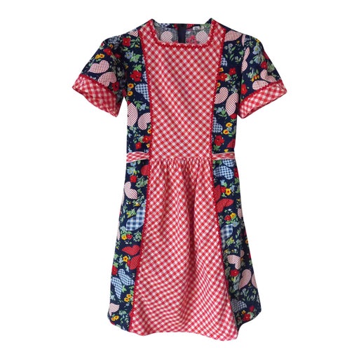 Floral and gingham mini dress
