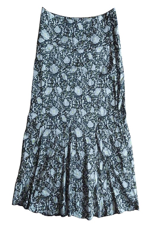 Silk floral skirt
