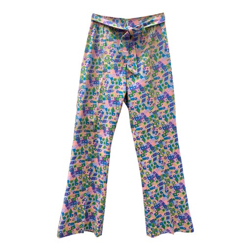Pantalon à fleurs en lin