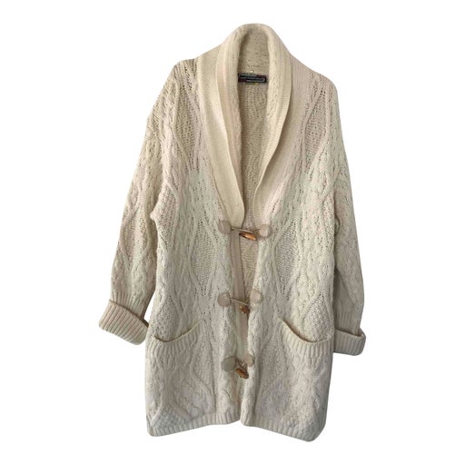Long cable-knit cardigan