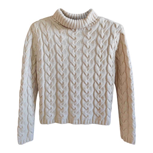 Cropped cable sweater