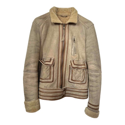 Blouson en peau lainée