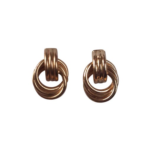 Golden metal earrings