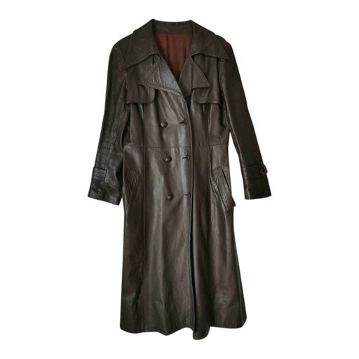Trench long en cuir