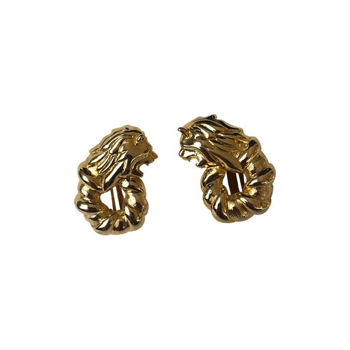 Golden metal earrings