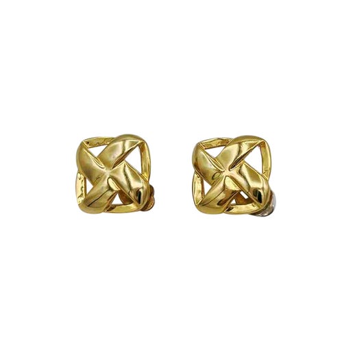 Golden metal earrings