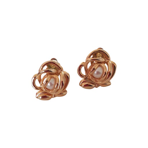 Golden metal earrings
