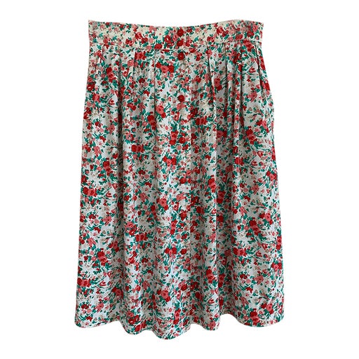 Jupe boutonnée à fleurs