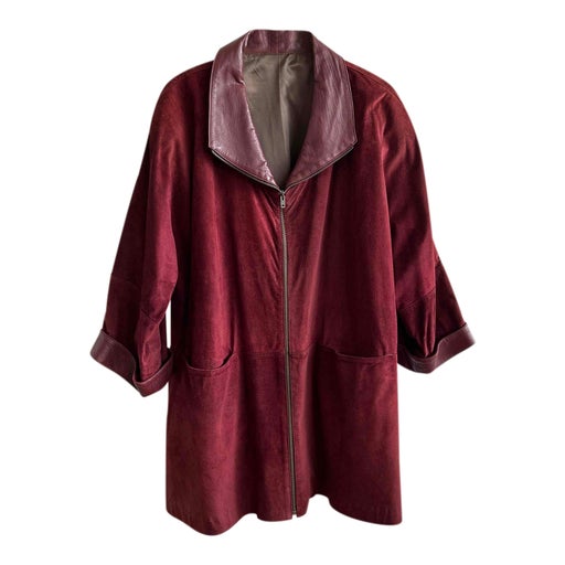 Veste mi-longue en cuir