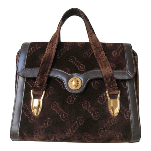 Sac en velours et cuir