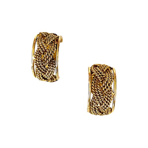 Golden metal earrings