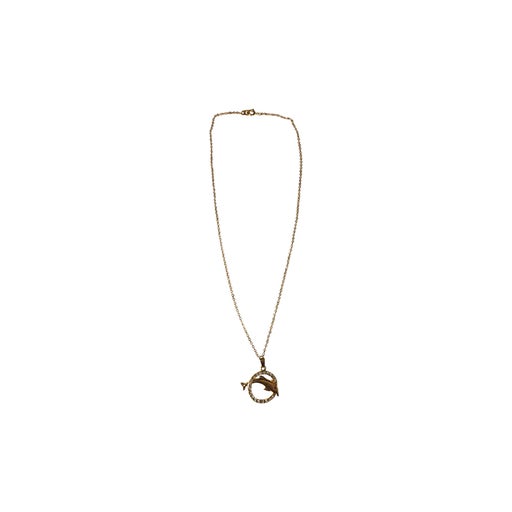 Collier pendentif en métal doré
