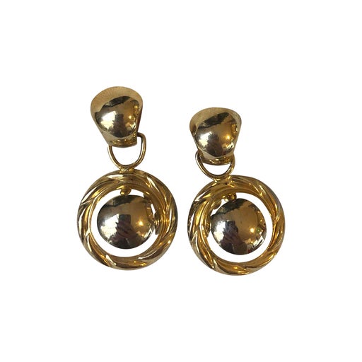 Golden metal earrings