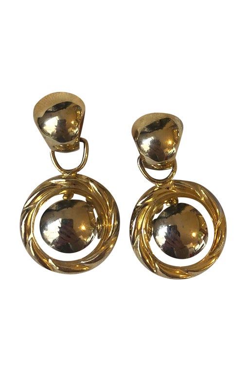 Golden metal earrings