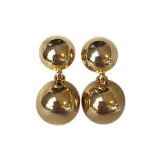 Golden metal earrings