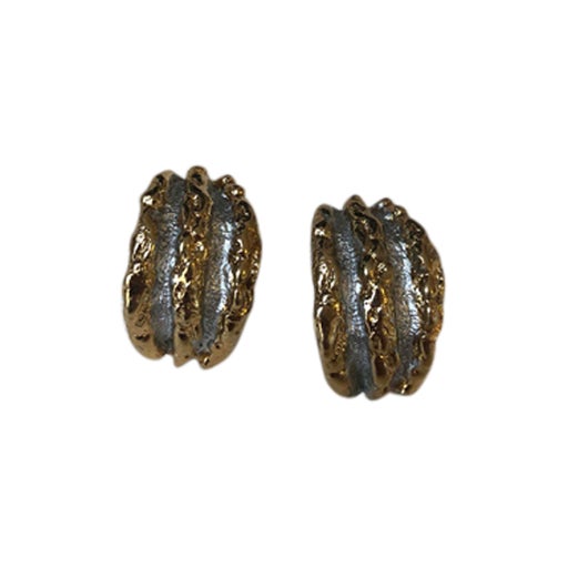 Gold and silver earrings