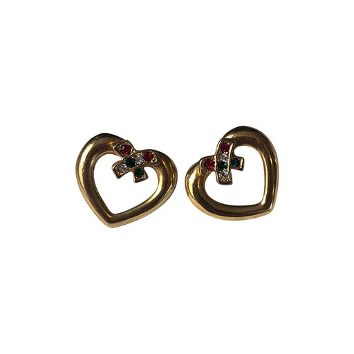 Golden metal earrings