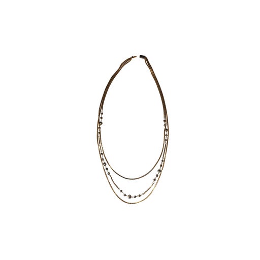 Collier sautoir en métal doré