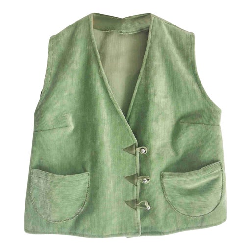 Gilet en velours côtelé pistache