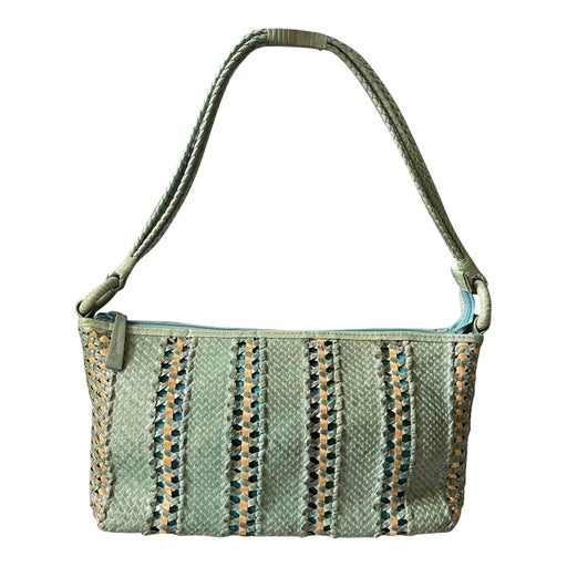 Woven rattan handbag