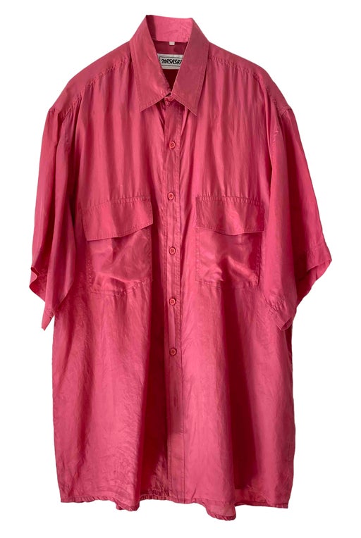 Shirt in 100% pink silk