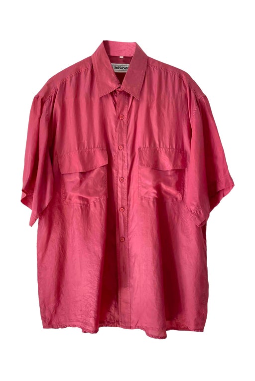 Chemise en 100% soie rose 