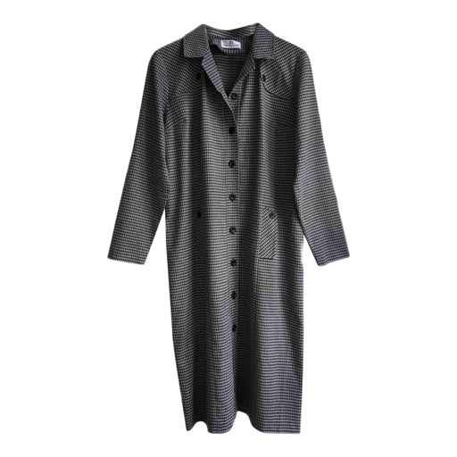 Veste longue pied-de-poule