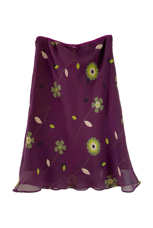 Floral silk skirt