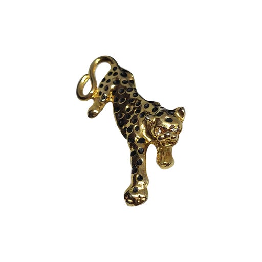 Golden metal brooch