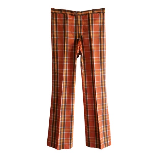 Pantalon flare à carreaux