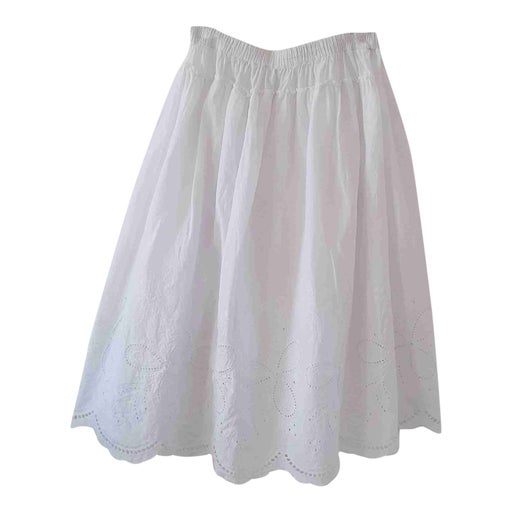 Embroidered cotton skirt