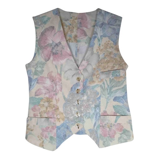 Gilet sans manches à fleurs