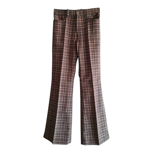 Pantalon flare à carreaux