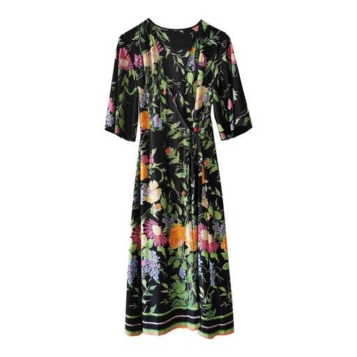 Robe portefeuille à fleurs