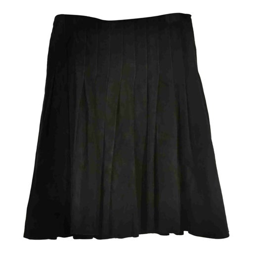 Suede pleated skirt