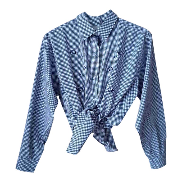 Chemise vichy brodée
