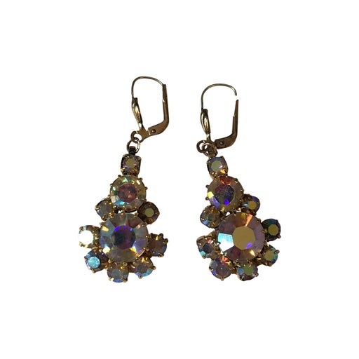 Golden metal earrings