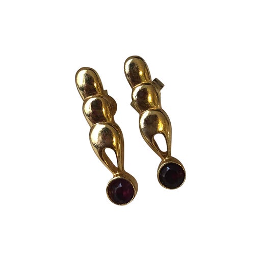 Golden metal earrings