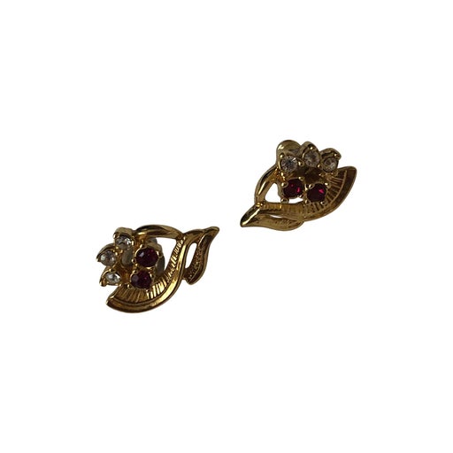 Golden metal earrings
