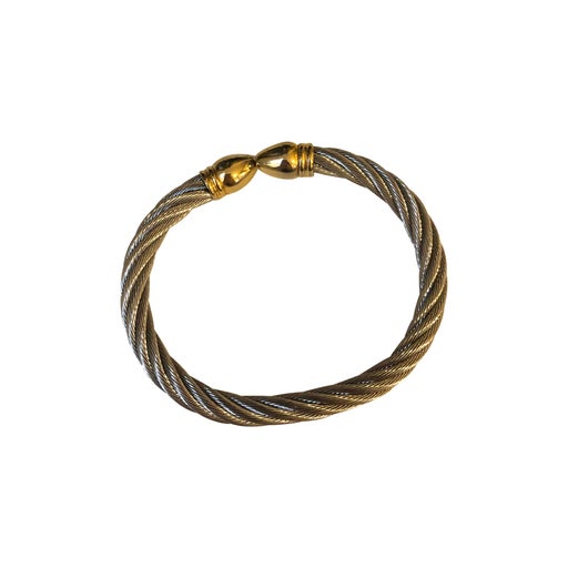Silver and gold metal bracelet