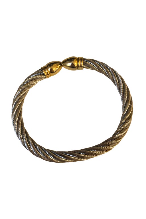 Silver and gold metal bracelet