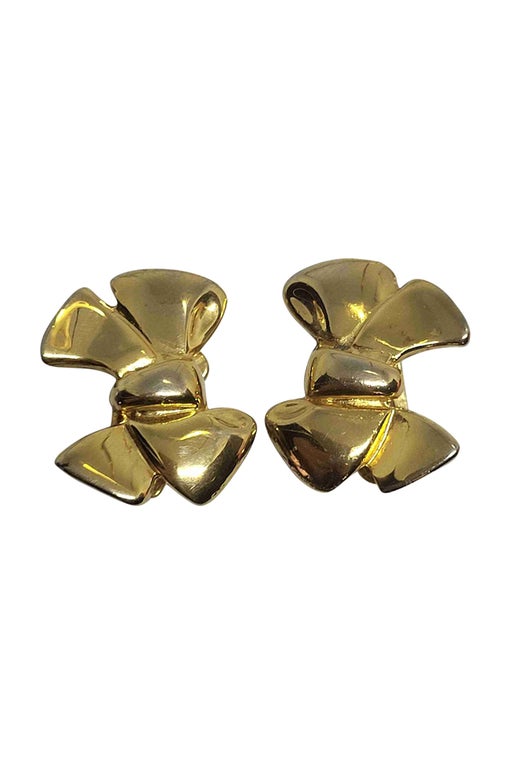 Golden metal earrings