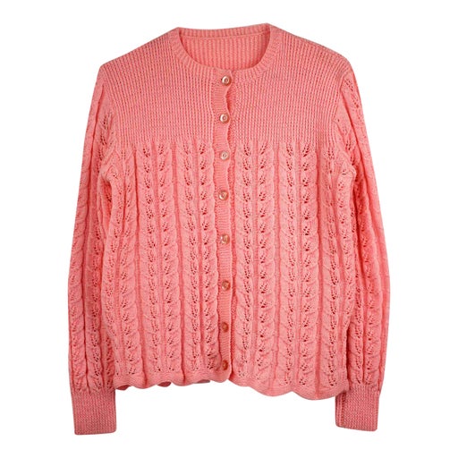 Cardigan ajouré rose