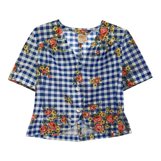 Floral and gingham crop top