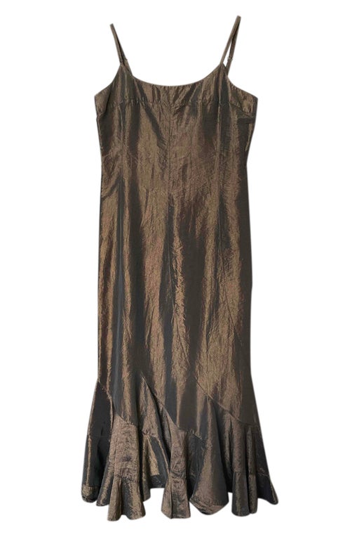Ruffled bronze dress