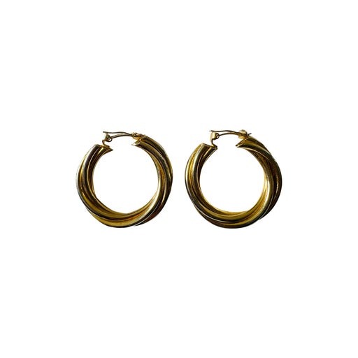 Gold metal hoop earrings