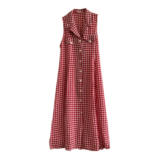 Gingham buttoned dress