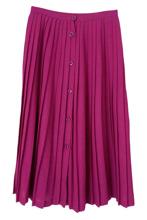 Raspberry pleated skirt