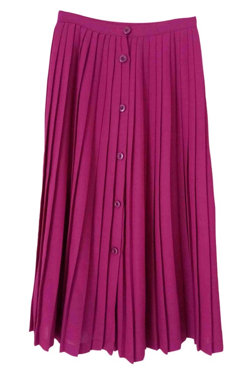 Raspberry pleated skirt